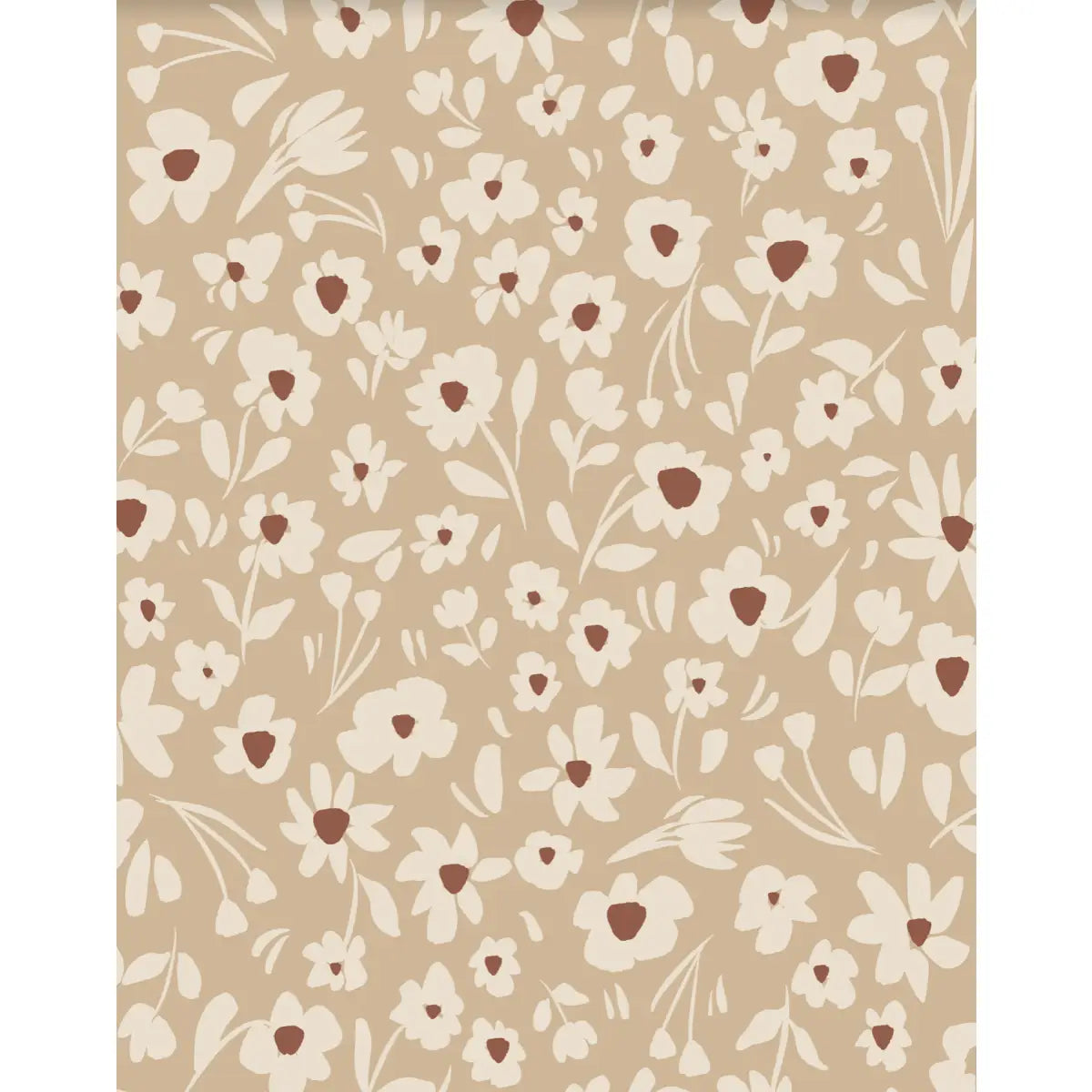 Laurel Wallpaper - Brown Floral - by Morgan Casteel - Loomwell Home Goods