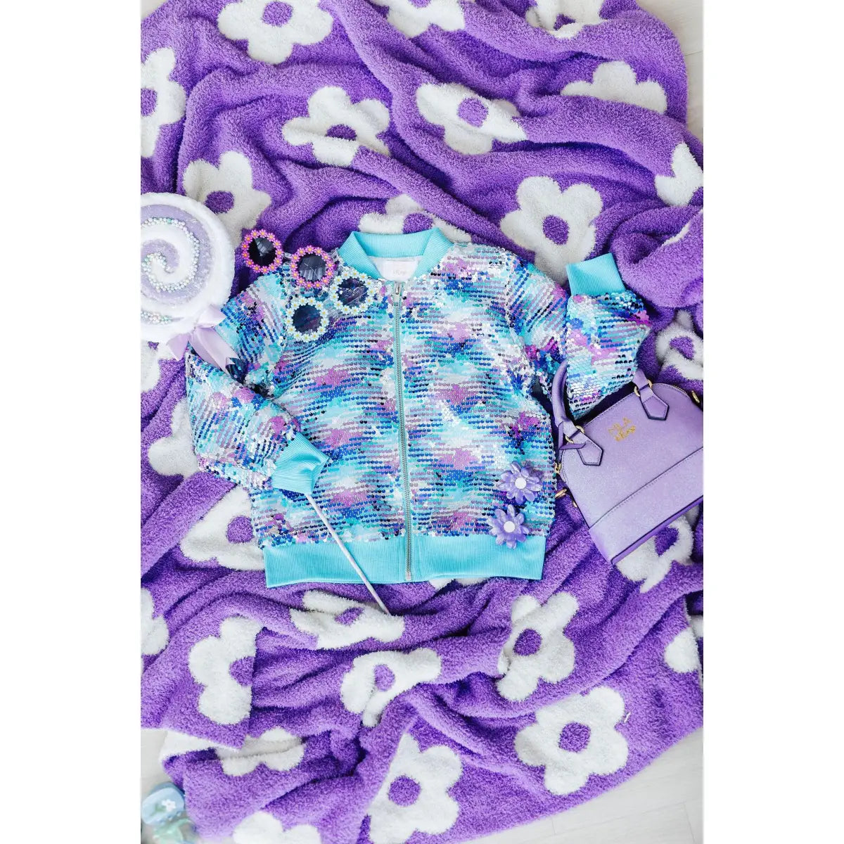 Girl’s Crossbody Purse - Lavender Glitter - Mila & Rose ®