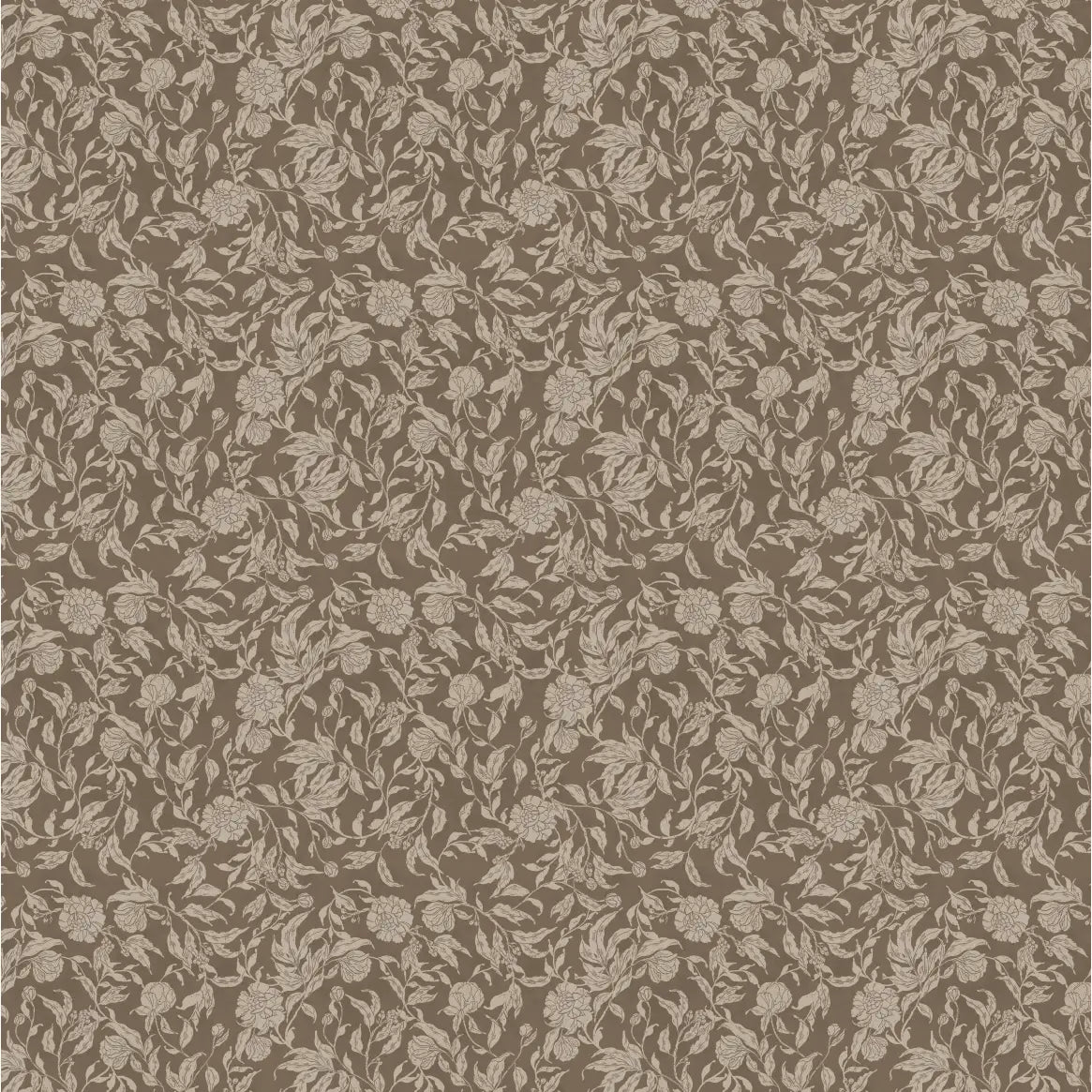 Leighton Wallpaper - Subtle Floral - by The Fibery - Sample 1 foot by 1 foot / Dark Neutral - Loomwell Home Goods
