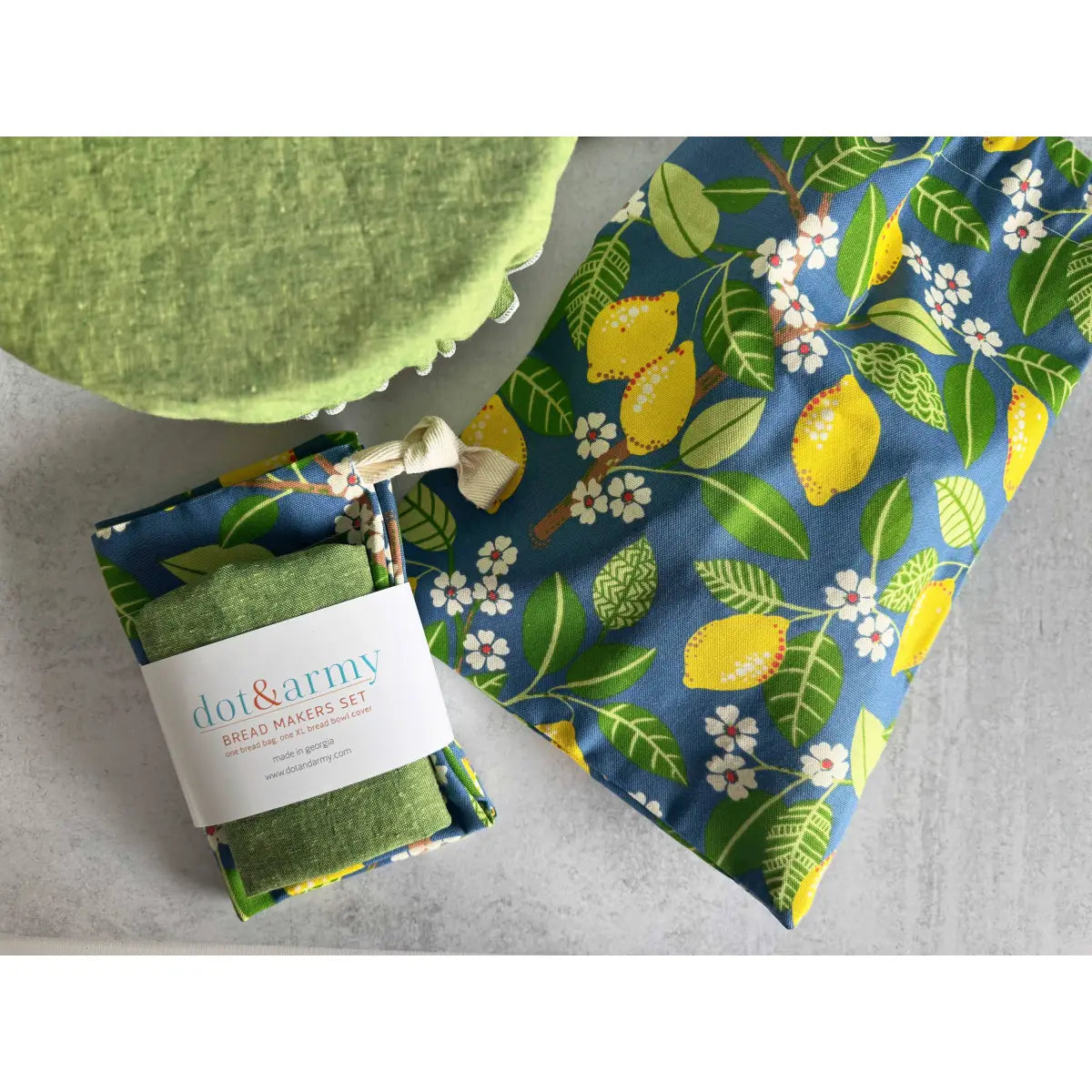 Bread Makers Set - Lemon Orchard - Bread Bag and Bowl Cover - Dot and Army