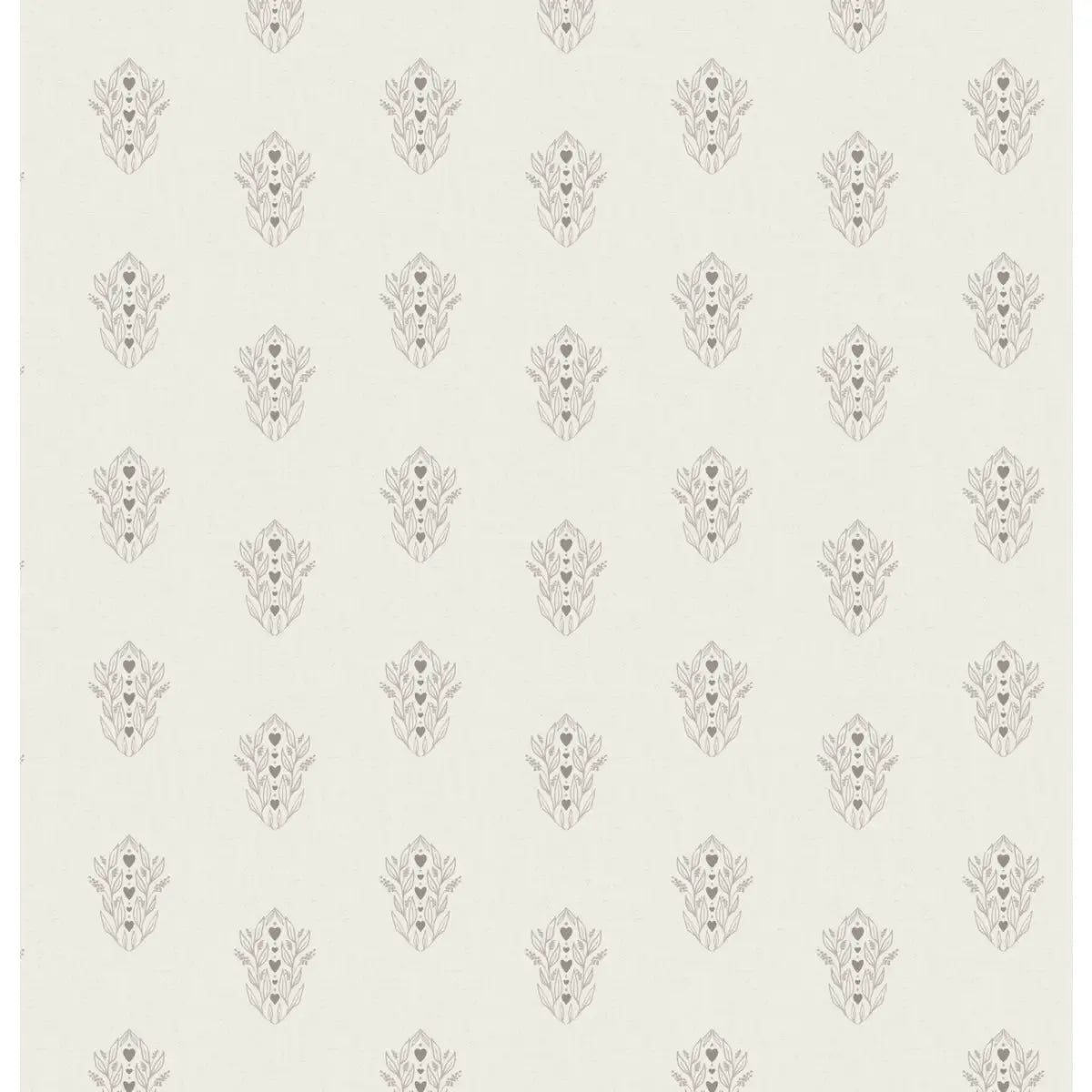 Leonore Wallpaper - Leaves and Hearts - by Lisee Ree - Sample 1 foot by 1 foot / Ivory - Loomwell Home Goods