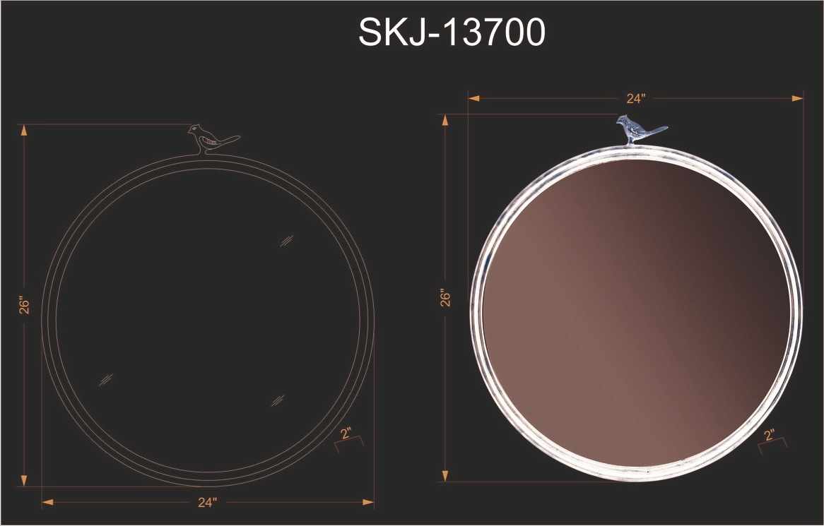 Loughlinstown Gold Frame Round Mirror - 26’’H x 24’’W Round - Boutique Rugs