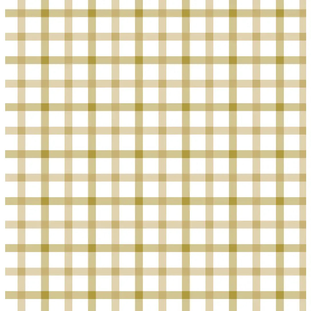 Liam Wallpaper - Simple Check Plaid - by Kourtni Gunn - Sample 1 foot by 1 foot / Gold - Loomwell Home Goods