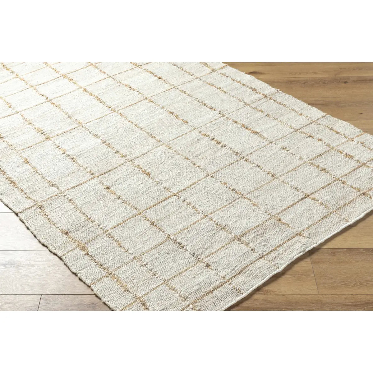 Light Checkered Jute Area Rug - Boutique Rugs