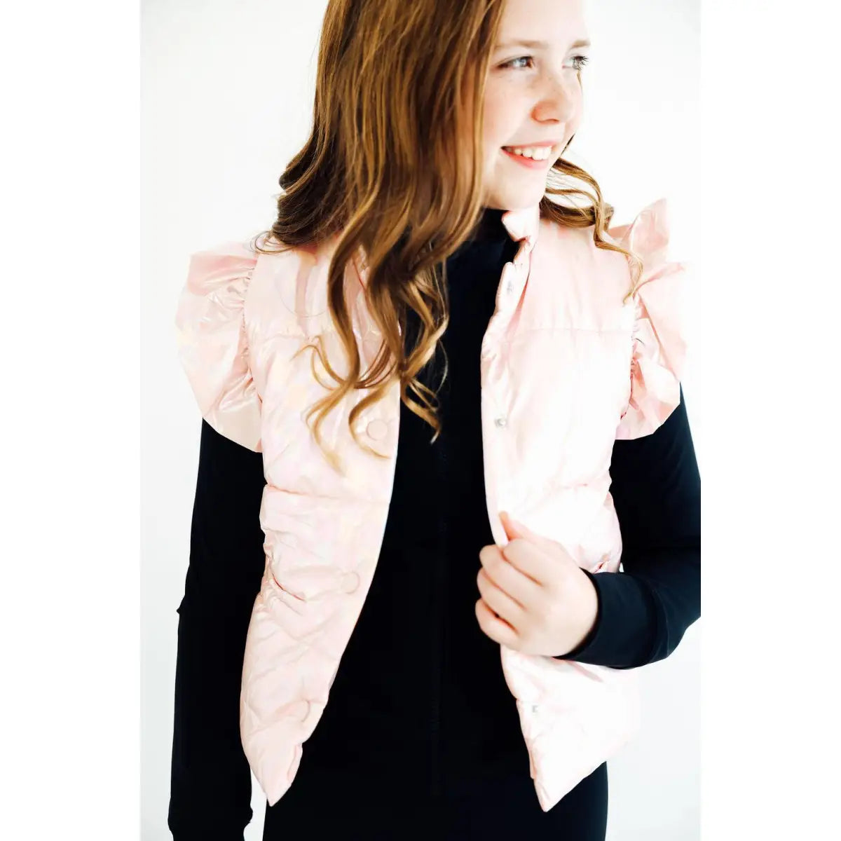 Light Pink Checker Puffer Vest - Mila & Rose ®