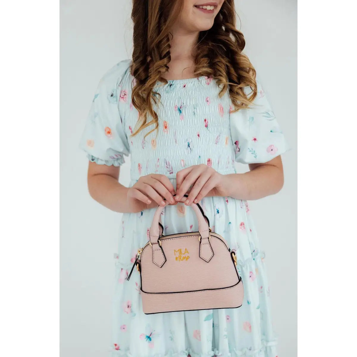 Girl’s Crossbody Purse - Light Pink Shimmer - Mila & Rose ®