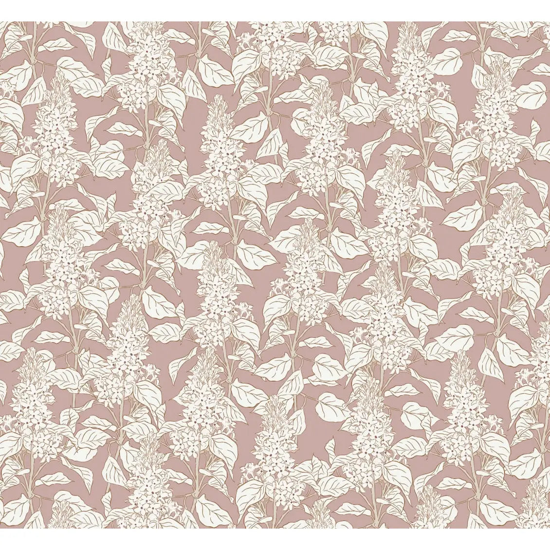 Lilac Wallpaper - Lilac Flower Line Drawings - by Brittany Polatis Design - Sample 1 foot by 1 foot / Rose - Loomwell