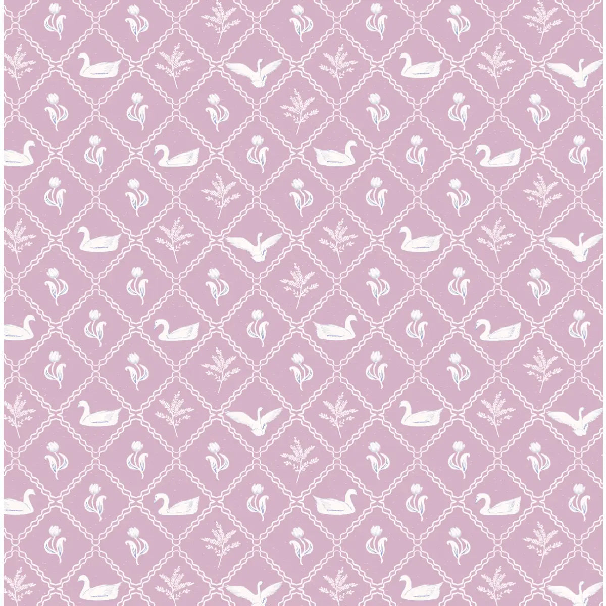 Lillie Wallpaper - Swan Diamonds - by Jun Shu Create - Loomwell Home Goods