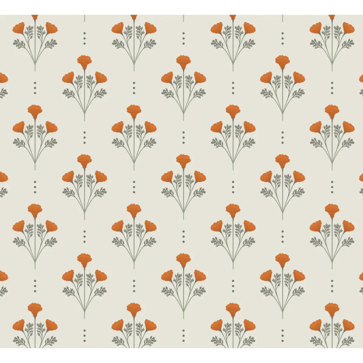 Liv Wallpaper - Floral Block Print - by Kourtni Gunn - Sample 1 foot by 1 foot / Cream - Loomwell Home Goods