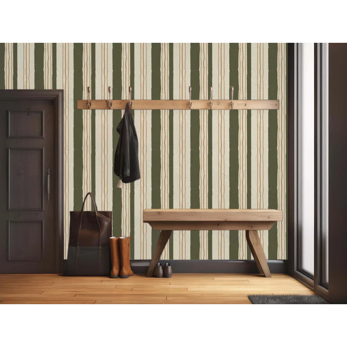 Lodge Wallpaper - Hand Drawn Stripes - by Cassandra Zaniboni - Loomwell Home Goods