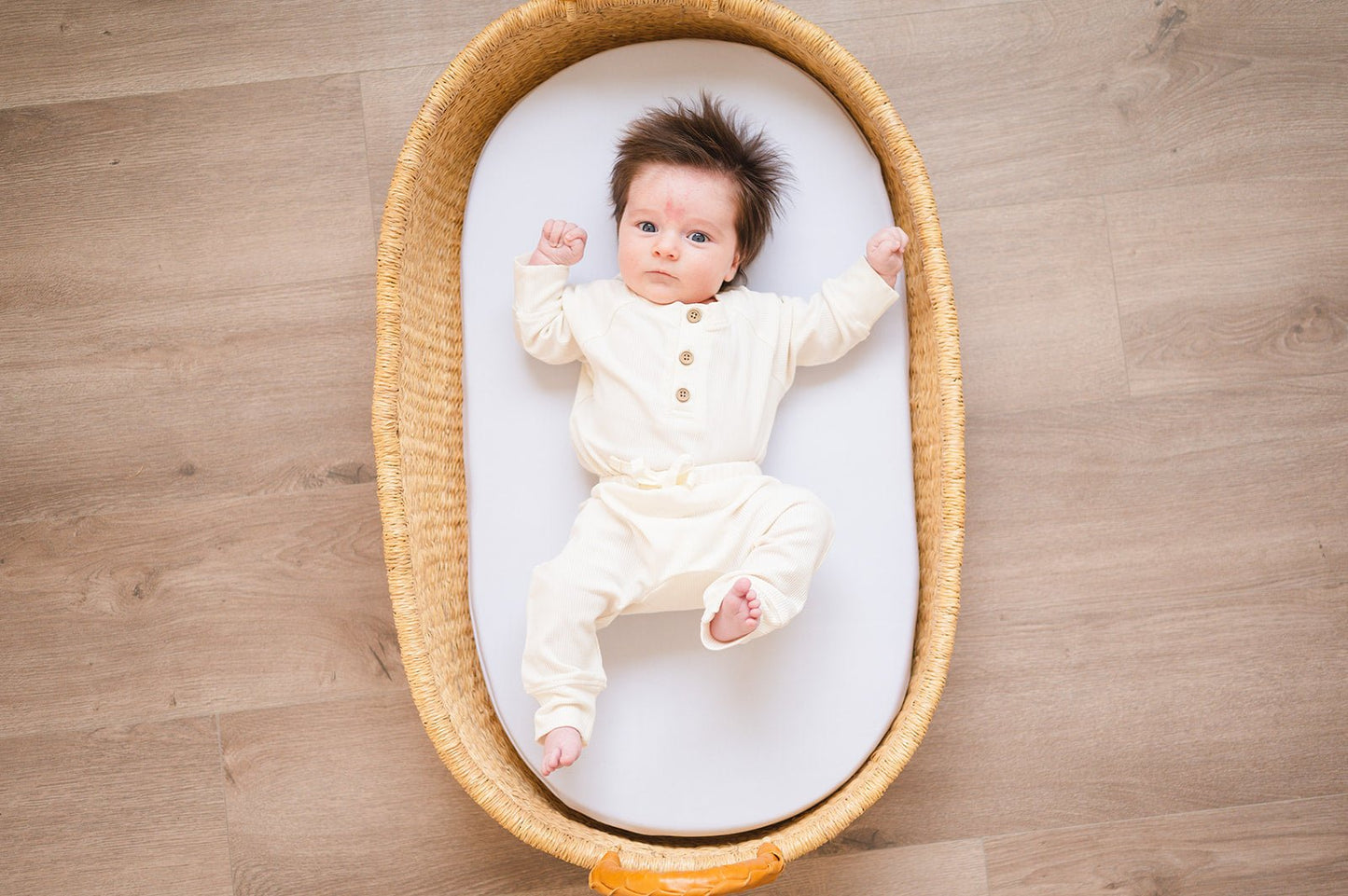 Bamboo Long Sleeve Shirt - Cream Ribbed - Harp Angel Boutique
