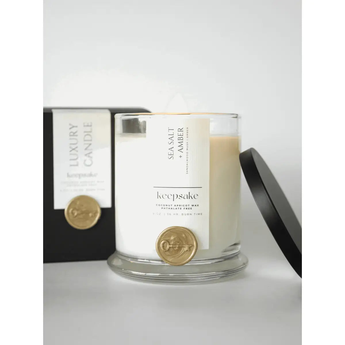 Luxury Candle - Sea Salt + Amber - Keepsake Candle | Curated