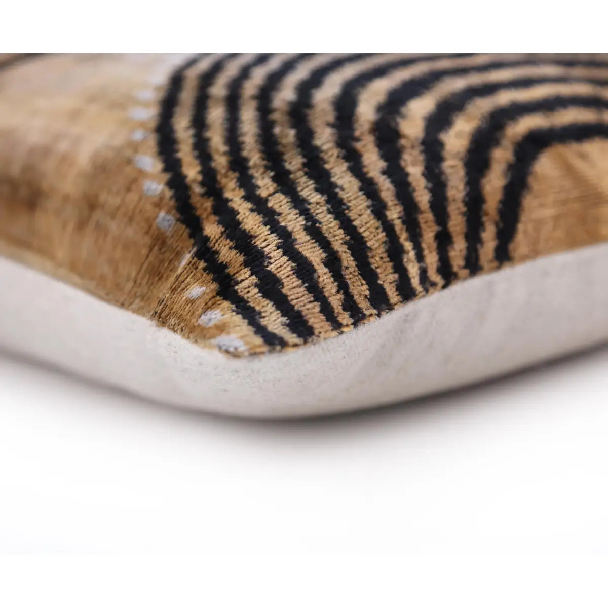 Luxury Earth-Tone Silk Velvet Throw Pillow 16x24 – Handmade Tribal Modern Geometric Lumbar - Canvello