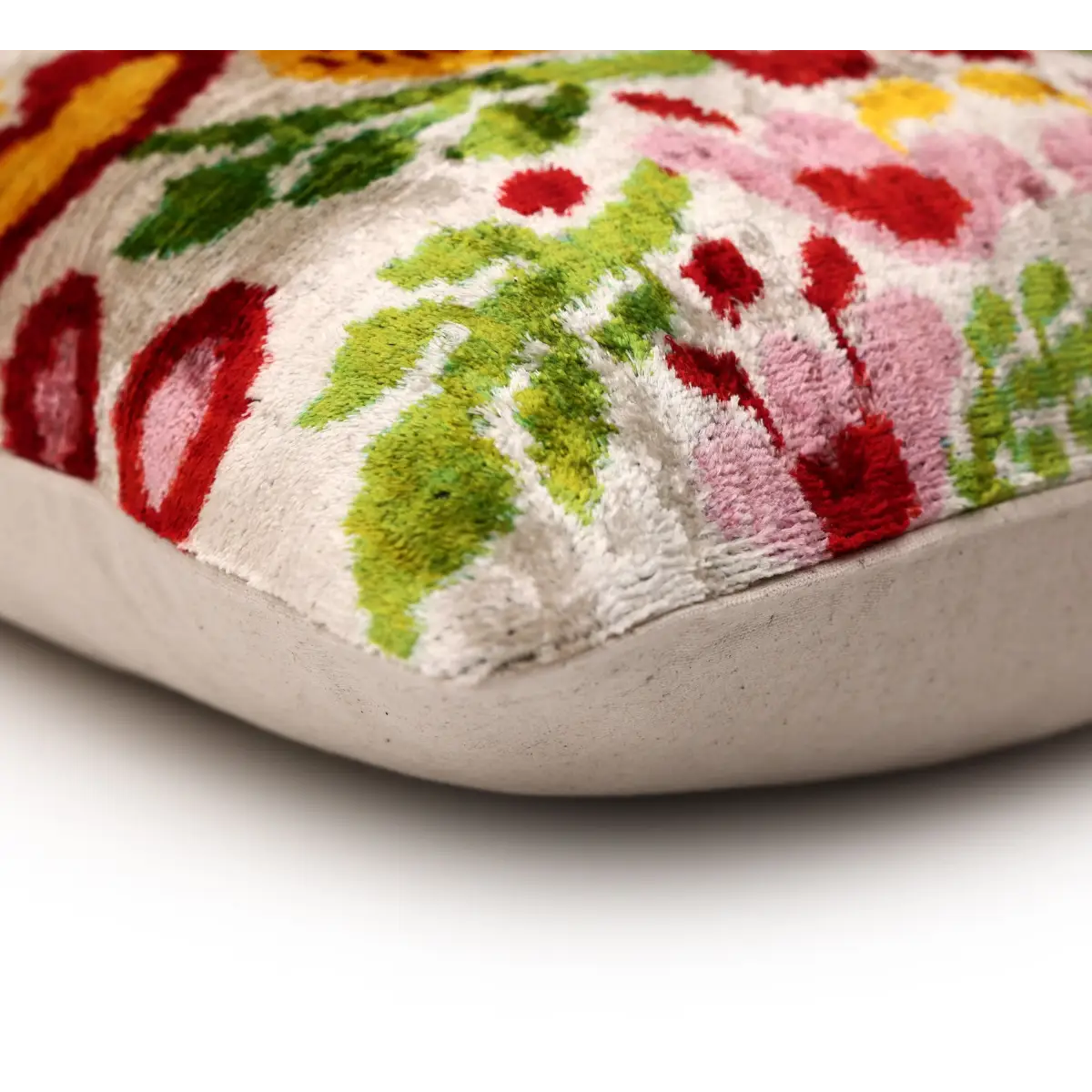 Luxury Floral Silk Velvet Lumbar Pillow 16x24 | Handmade & Vegetable Dyed - Canvello