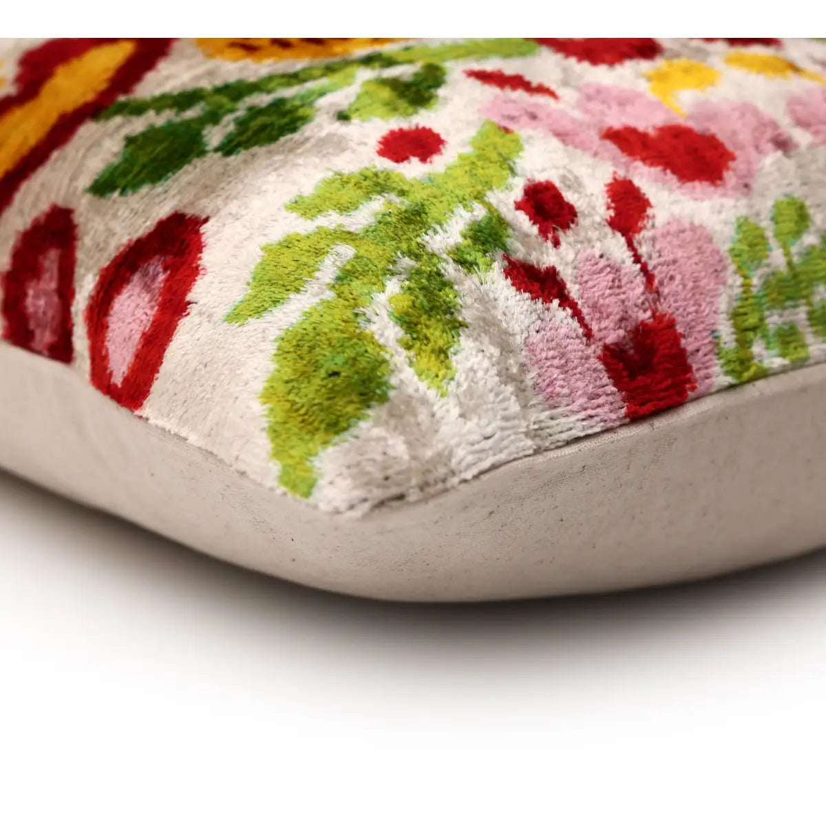 Luxury Floral Silk Velvet Lumbar Pillow 16x24 | Handmade & Vegetable Dyed - Canvello