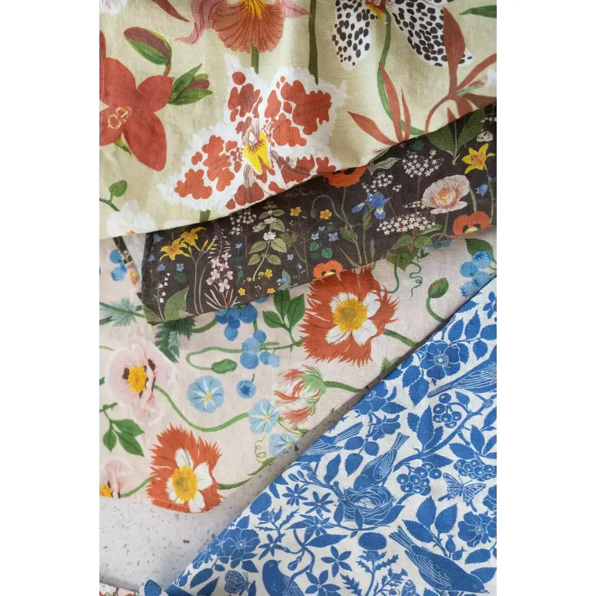Luxury Tea Towel - Orchids - 100% Linen - Botanica Paper Co.