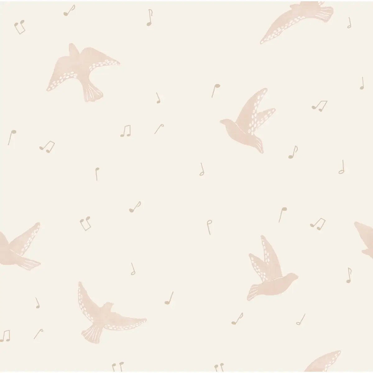 Lyra Wallpaper - Bird Songs - by Christy Beasley - Sample 1 foot by 1 foot / Pink - Loomwell Home Goods