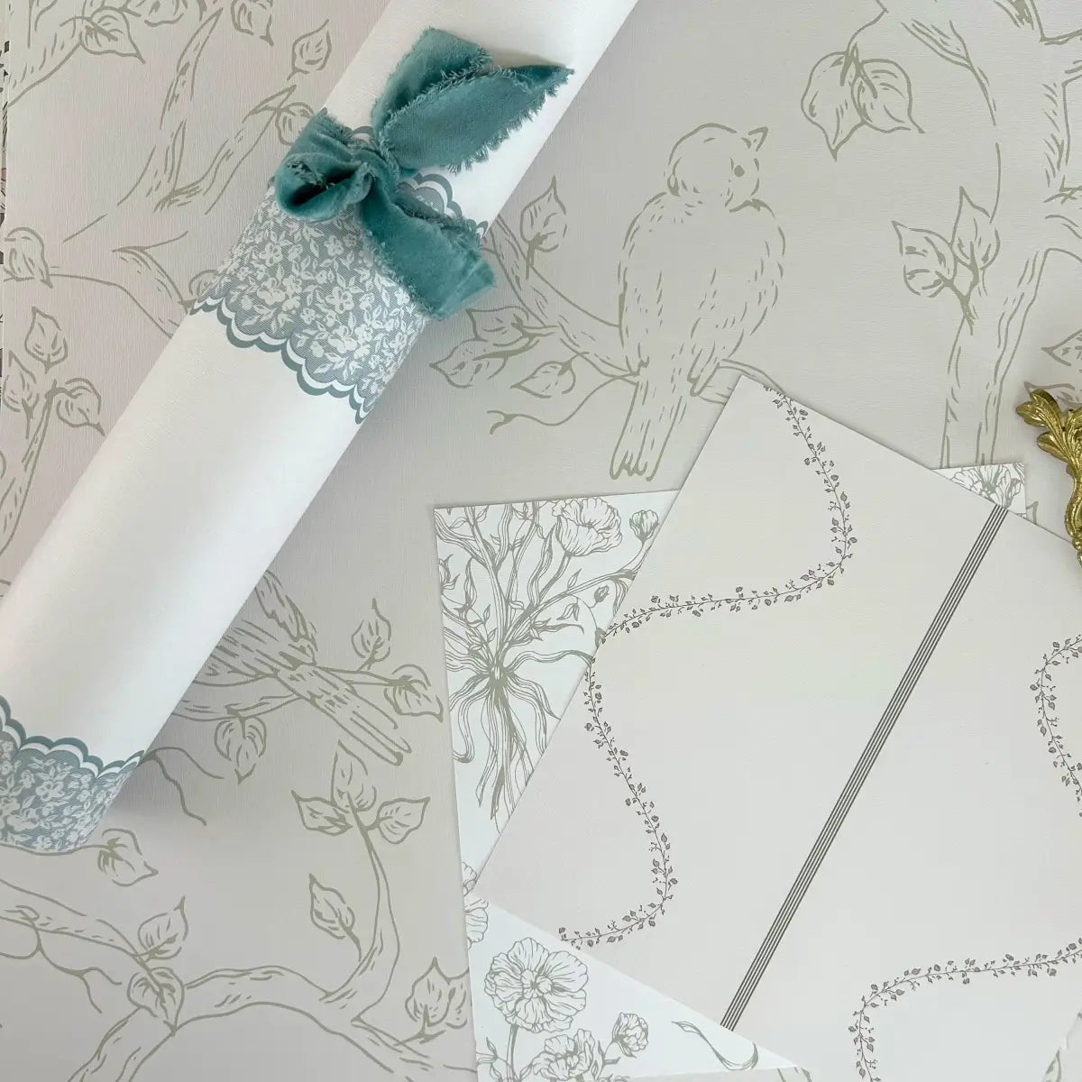 Maeve Wallpaper - Wavy Vines Stripe - by Ali Anni - Loomwell Home Goods