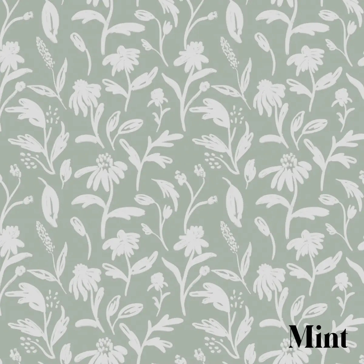 Margot Wallpaper - Wildflowers - by Angel Walker - Sample 1 foot by 1 foot / Mint - Loomwell Home Goods