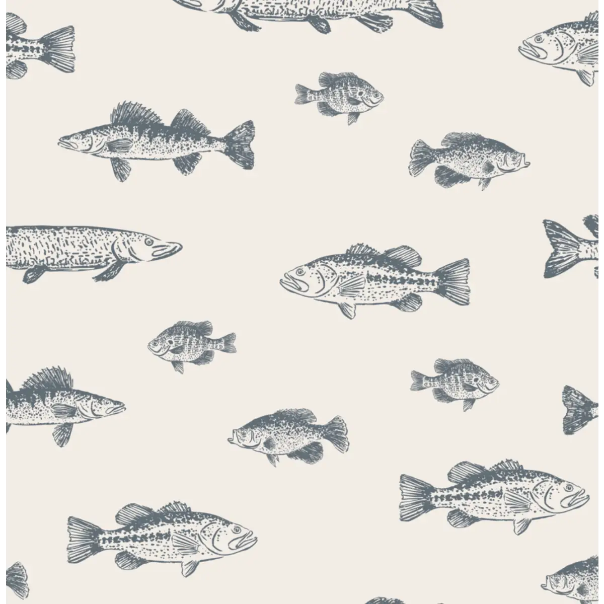 Marlin Wallpaper by Kim Hallquist Designs - Sample 1 foot by 1 foot / Blue - Loomwell Home Goods