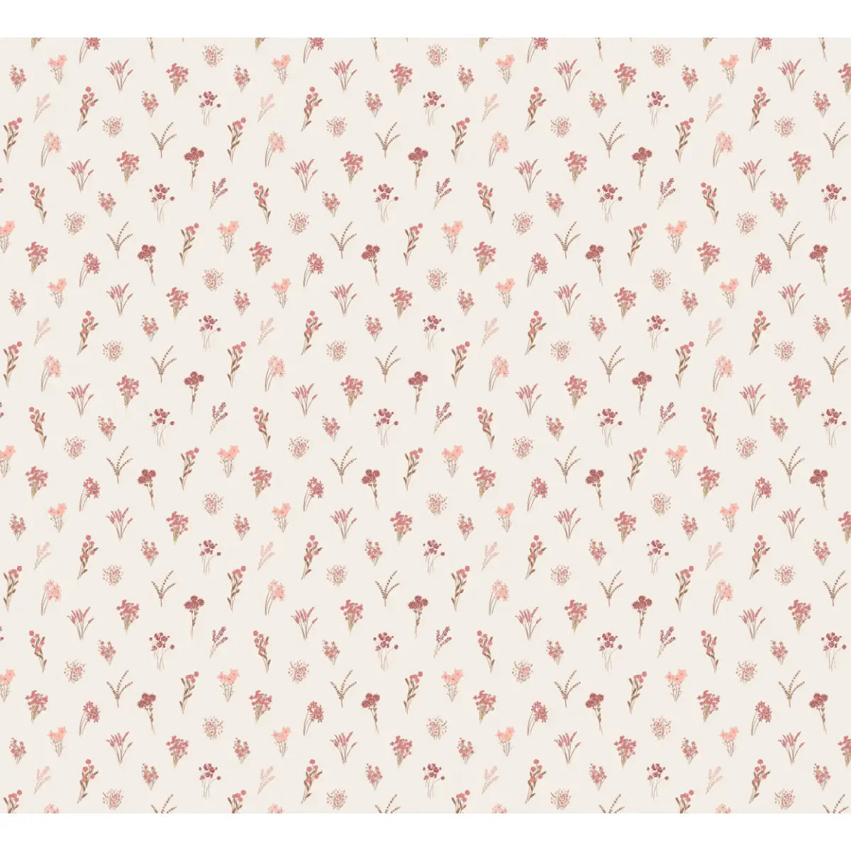 Maude Wallpaper - Tiny Flowers - by Megan Cabaj - Sample 1 foot by 1 foot / Berry - Loomwell Home Goods