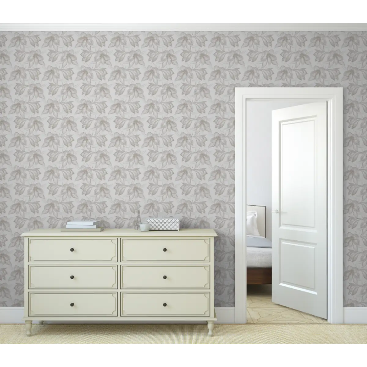Maya Wallpaper - Floral Line Drawing - by Rose Lindo - Loomwell Home Goods