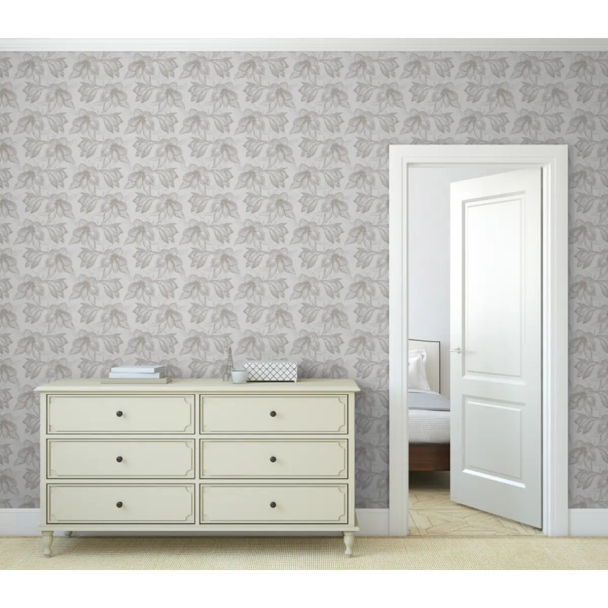 Maya Wallpaper - Floral Line Drawing - by Rose Lindo - Loomwell Home Goods