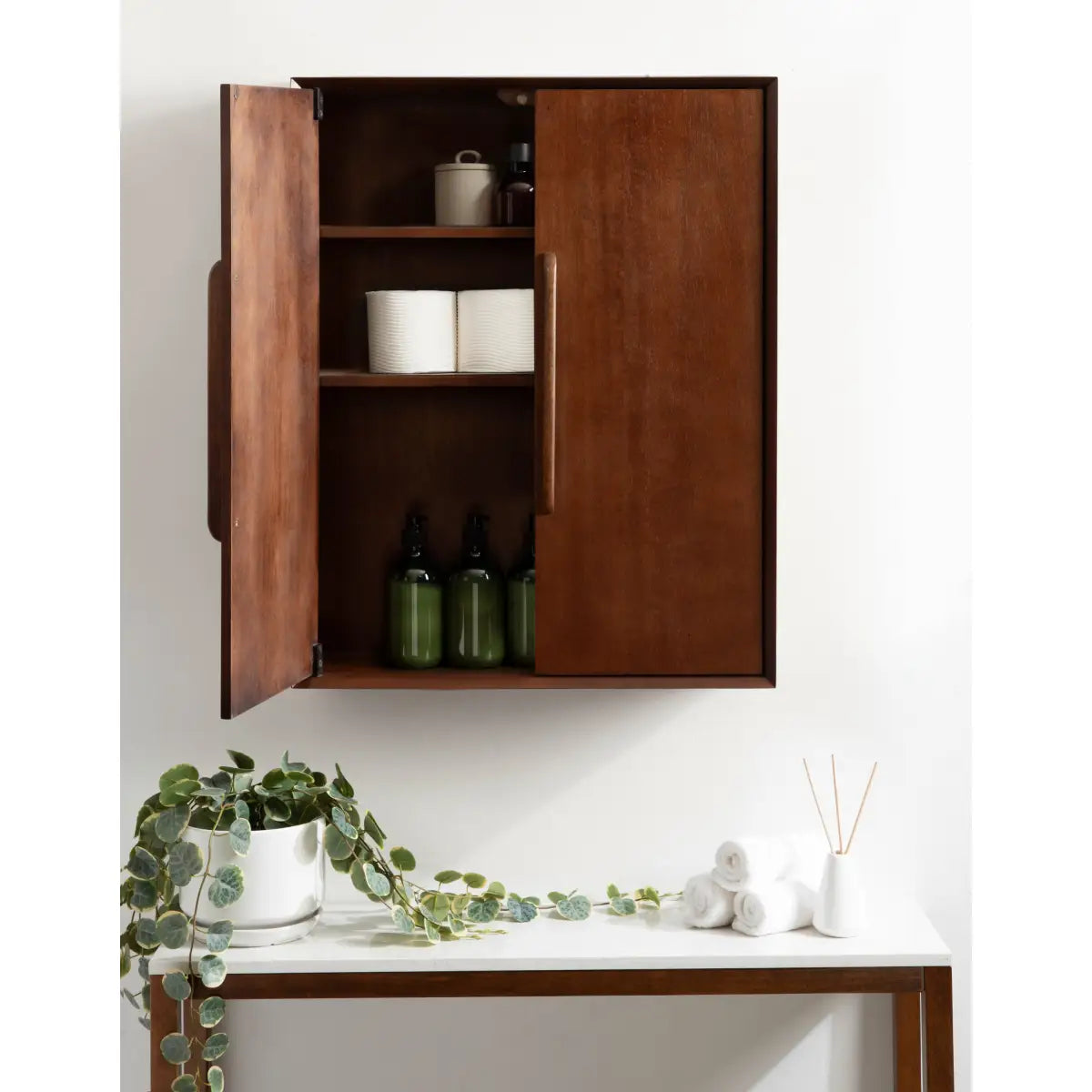 McCutcheon Floating Bathroom Cabinet - Walnut Brown - kateandlaurel