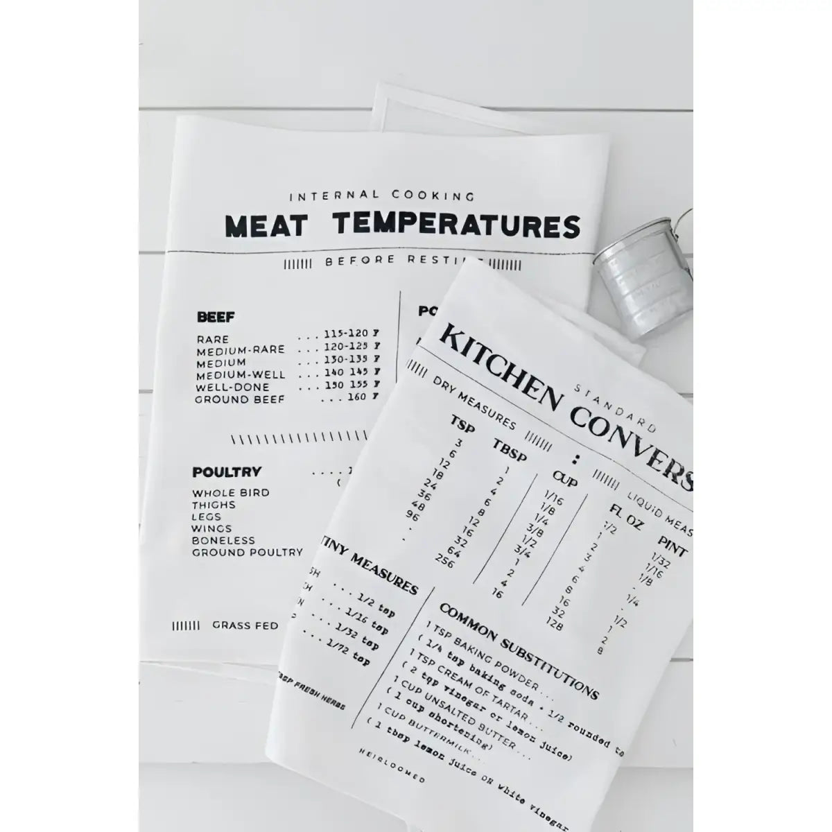Meat Temperatures Tea Towel - Heirloomed Collection