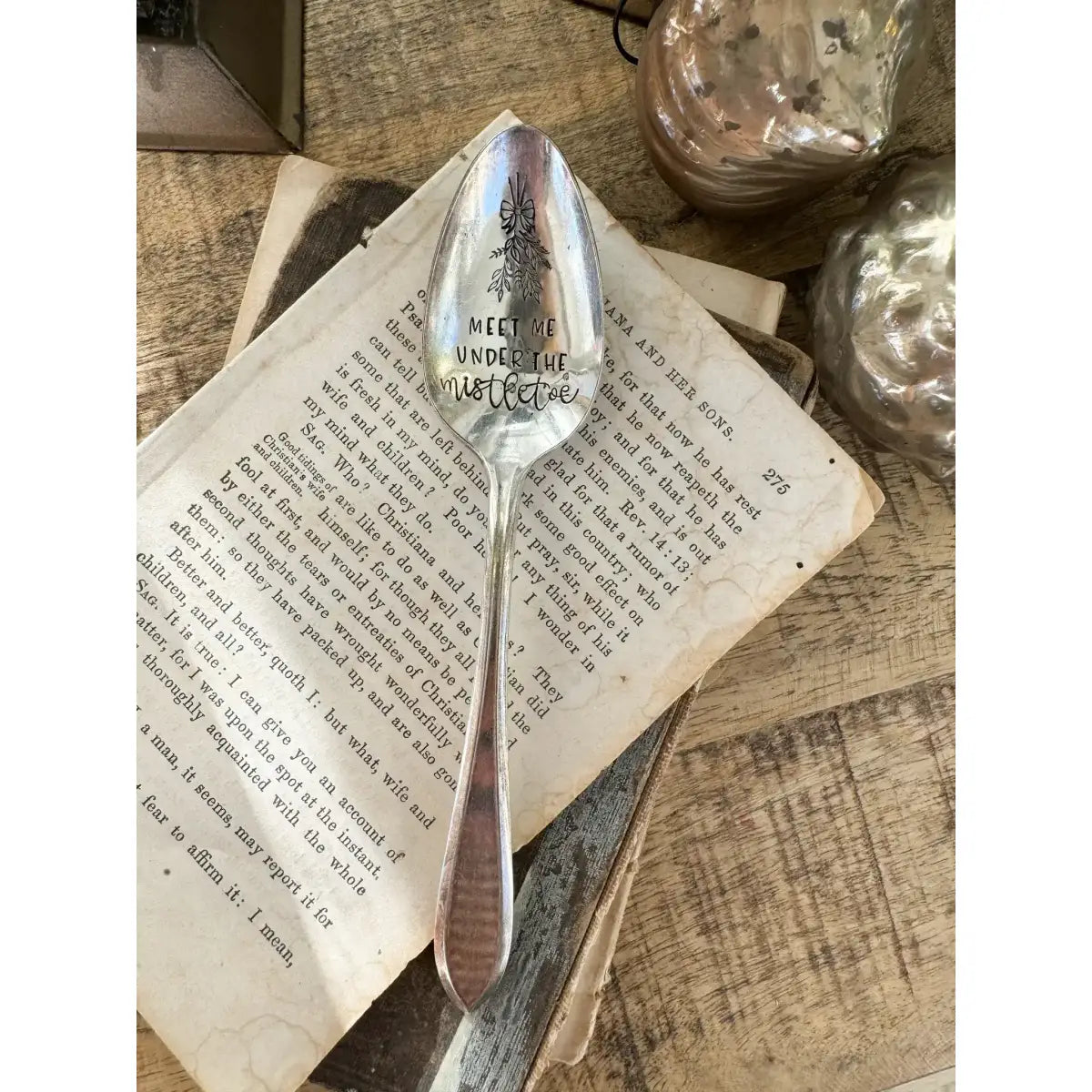 Meet Me Under The Mistletoe - Vintage Stamped Spoon - The Sassy Barn