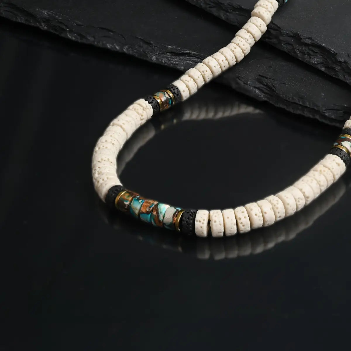 Men’s Lava Bead Necklace - Vanguard - Starfish Project
