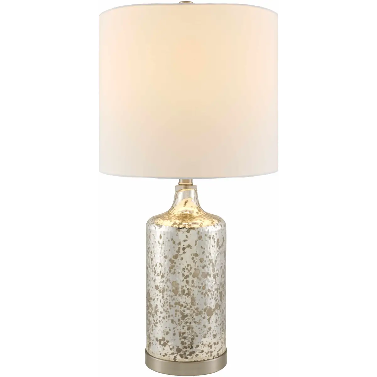 Mercury Glass Table Lamp with Drum Shade - 25’’H x 13’’W x 13’’D - Boutique Rugs