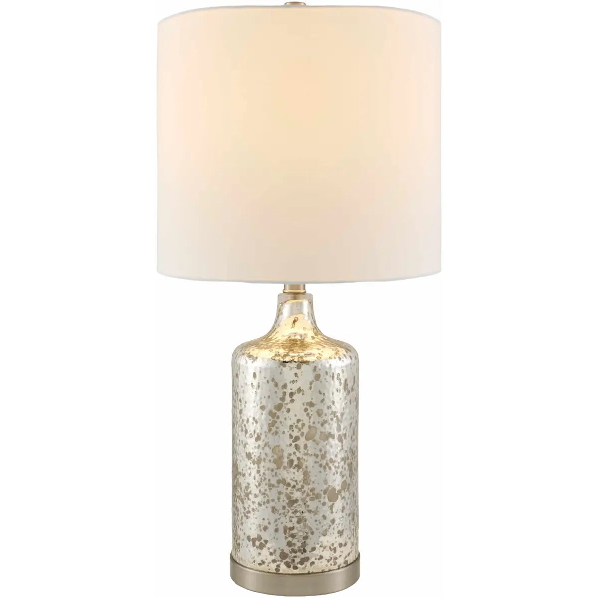 Mercury Glass Table Lamp with Drum Shade - 25’’H x 13’’W x 13’’D - Boutique Rugs