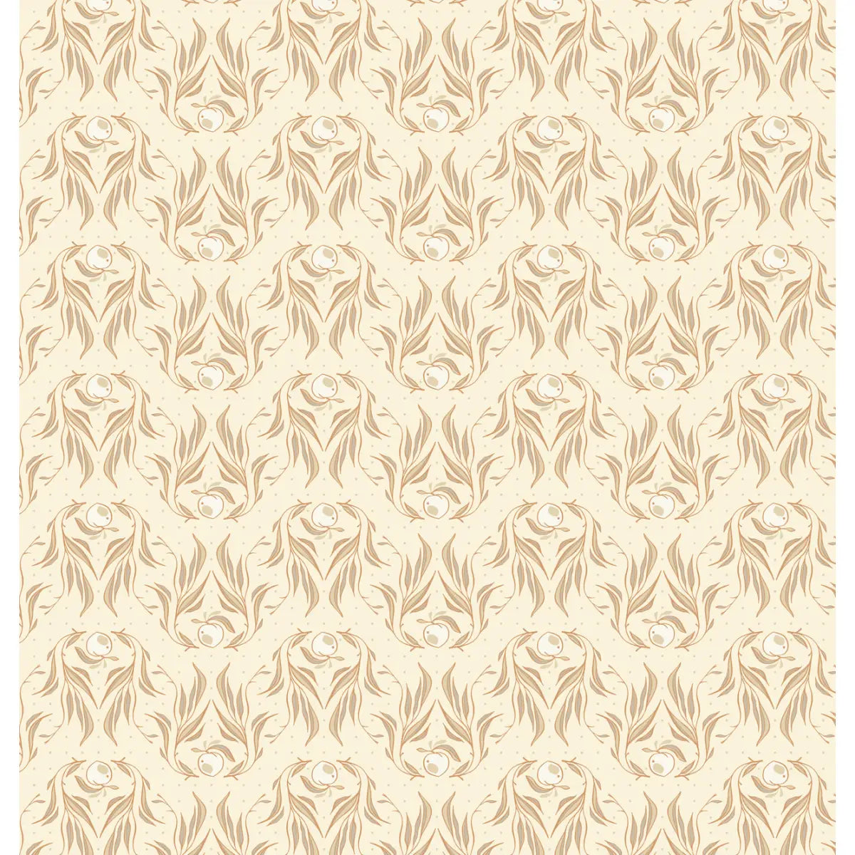 Mia Wallpaper - Leaf Pattern - by Erin Silliman Designs - Sample 1 foot by 1 foot / Beige - Loomwell Home Goods