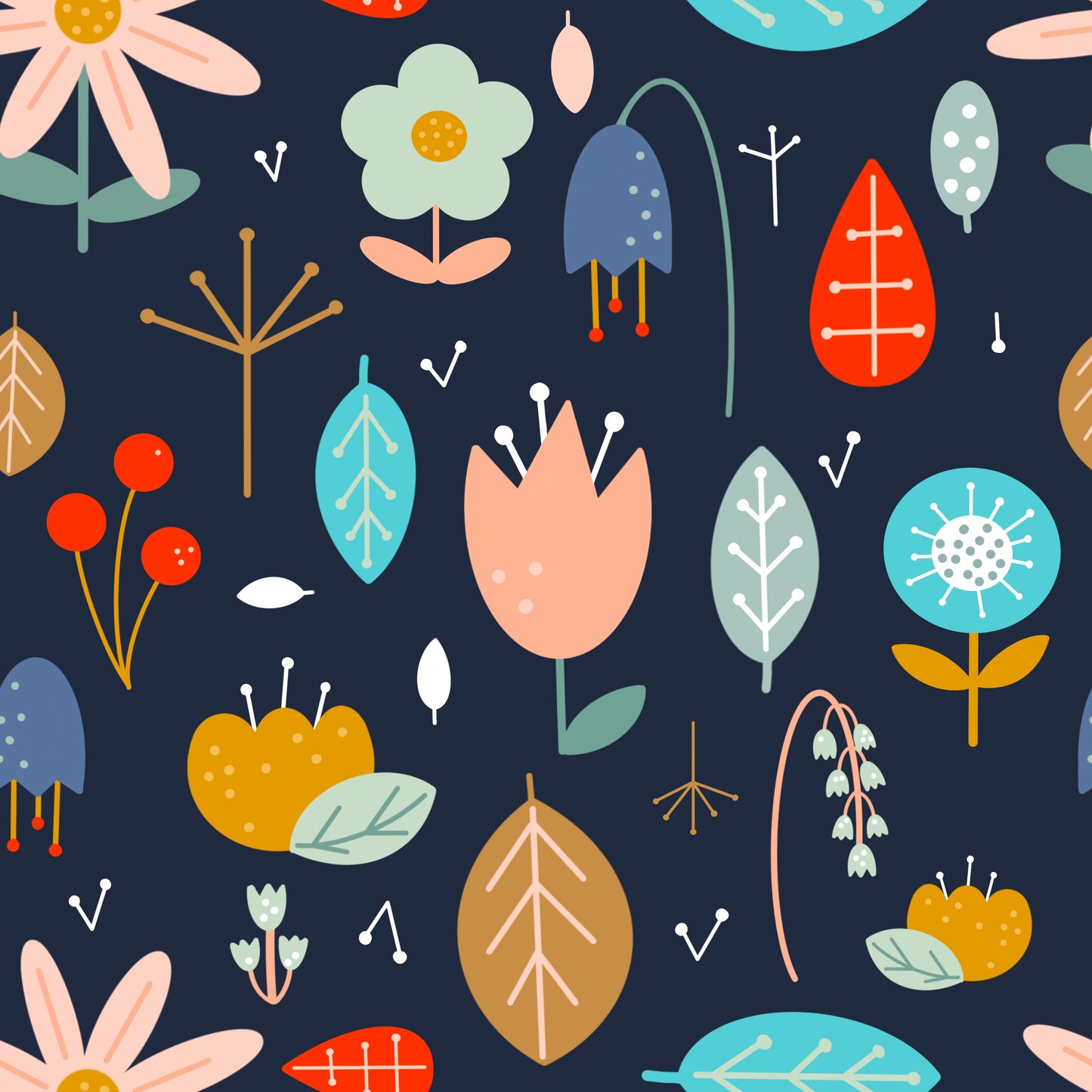 Celina Wallpaper by Sara Mari - Sample 1 foot by 1 foot / Navy - Loomwell Home Goods