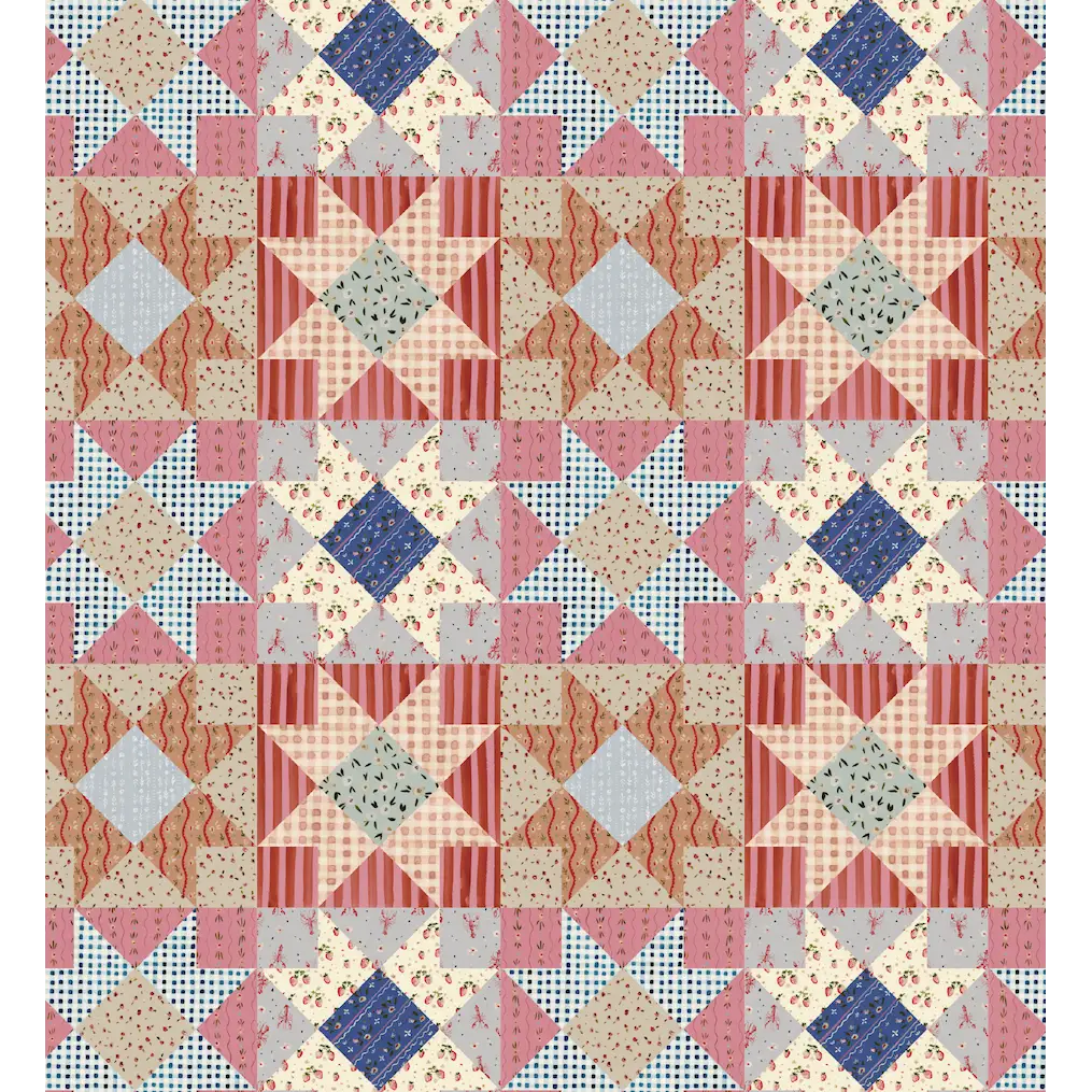 Midge Wallpaper - Quilt Blocks - by Annalee Beck - Loomwell Home Goods