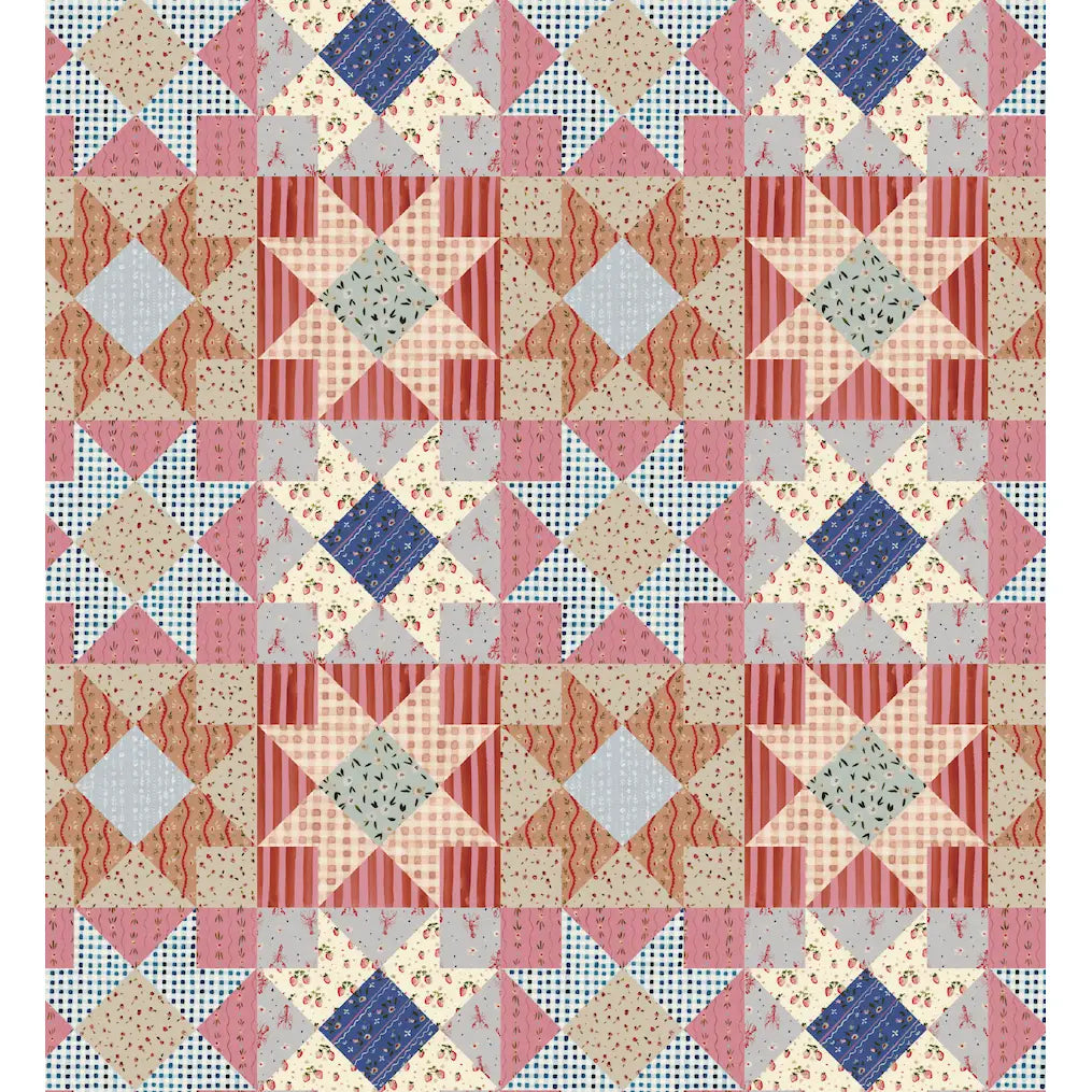 Midge Wallpaper - Quilt Blocks - by Annalee Beck - Loomwell Home Goods