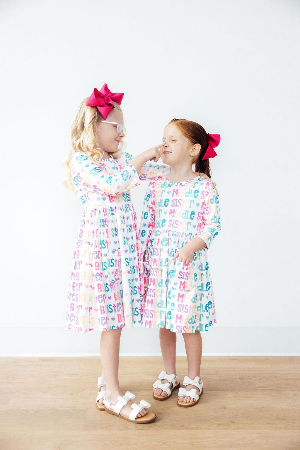 Middle Sister 3/4 Sleeve Pocket Twirl Dress - Mila & Rose ®