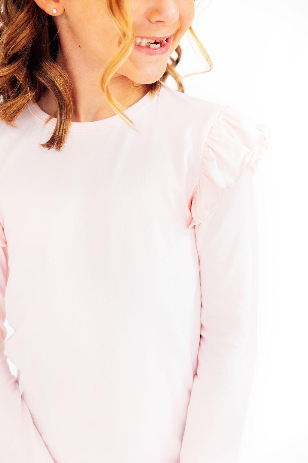 Petal Pink L/S Ruffle Tee - Mila & Rose ®