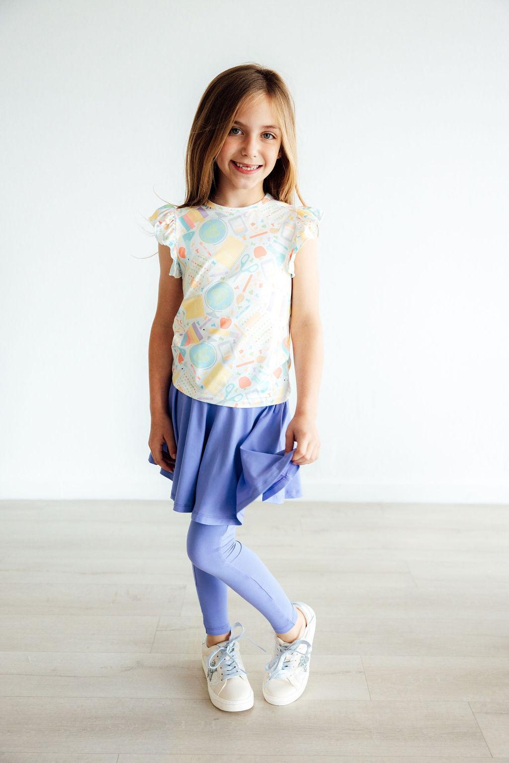 Periwinkle Twirl Skegging - Leggings with Skirt - Mila & Rose ®