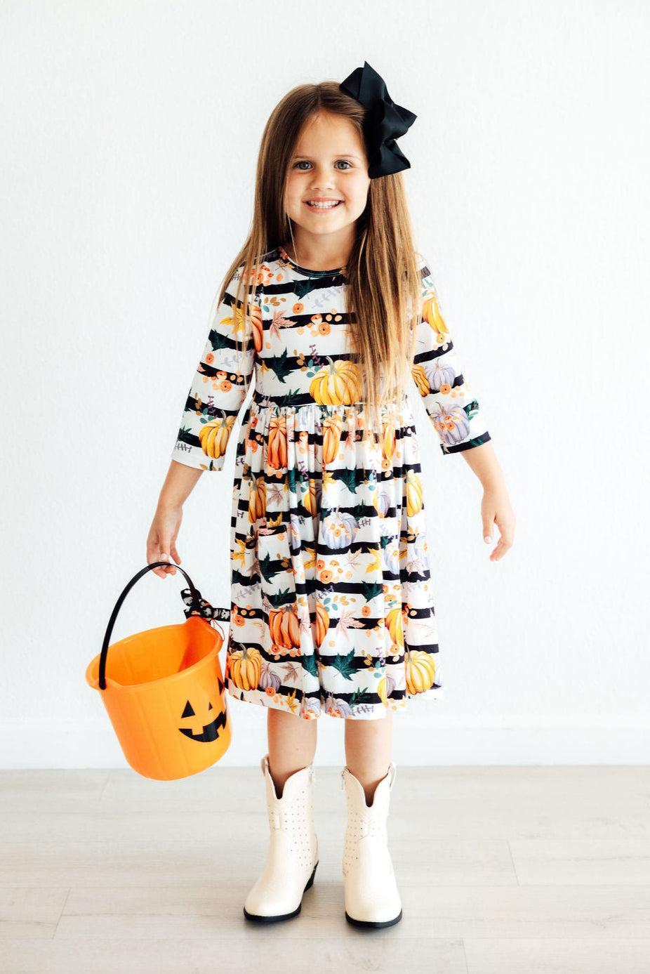 Pumpkins & Peonies Fall Twirl Dress - Mila & Rose ®