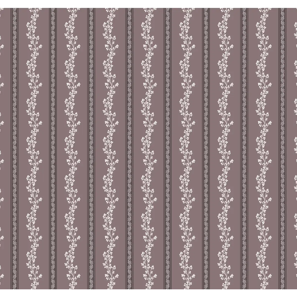 Miller Wallpaper - Floral Stripe - by Gooseberry Moon - Sample 1 foot by 1 foot / Plum - Loomwell Home Goods