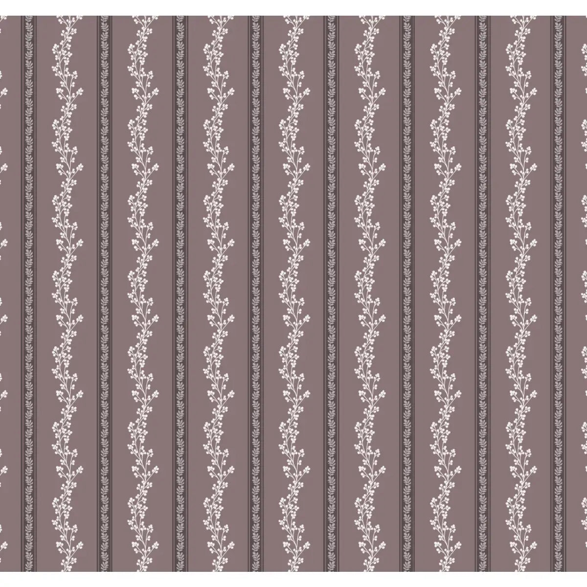 Miller Wallpaper - Floral Stripe - by Gooseberry Moon - Sample 1 foot by 1 foot / Plum - Loomwell Home Goods