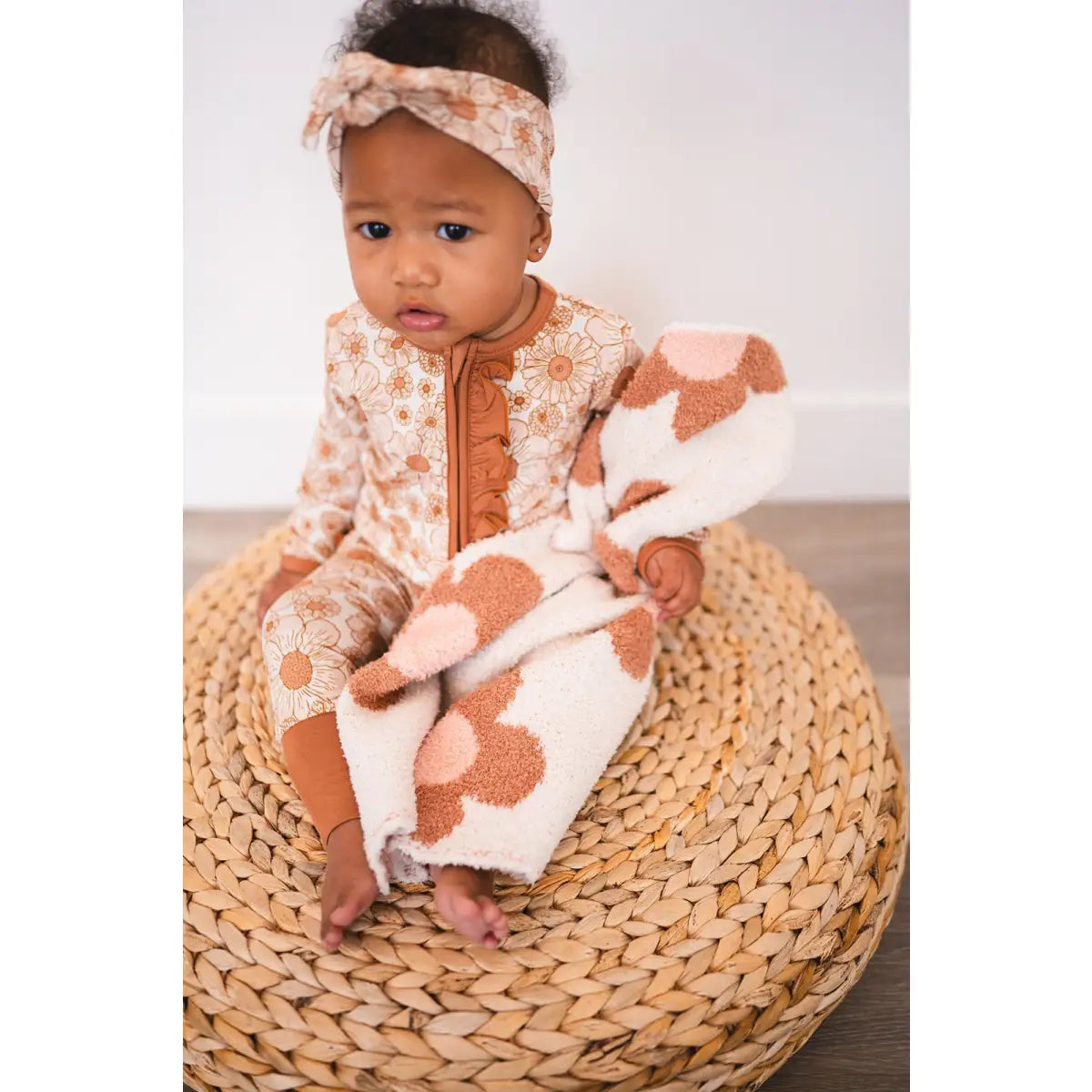 Mini Blanket - Daisy Caramel/Pink - Harp Angel Boutique