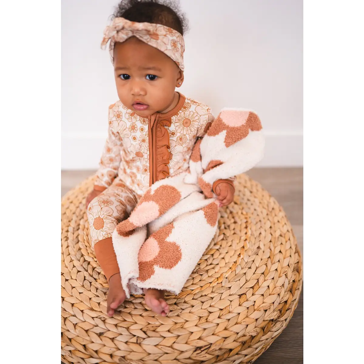 Mini Blanket - Daisy Caramel/Pink - Harp Angel Boutique