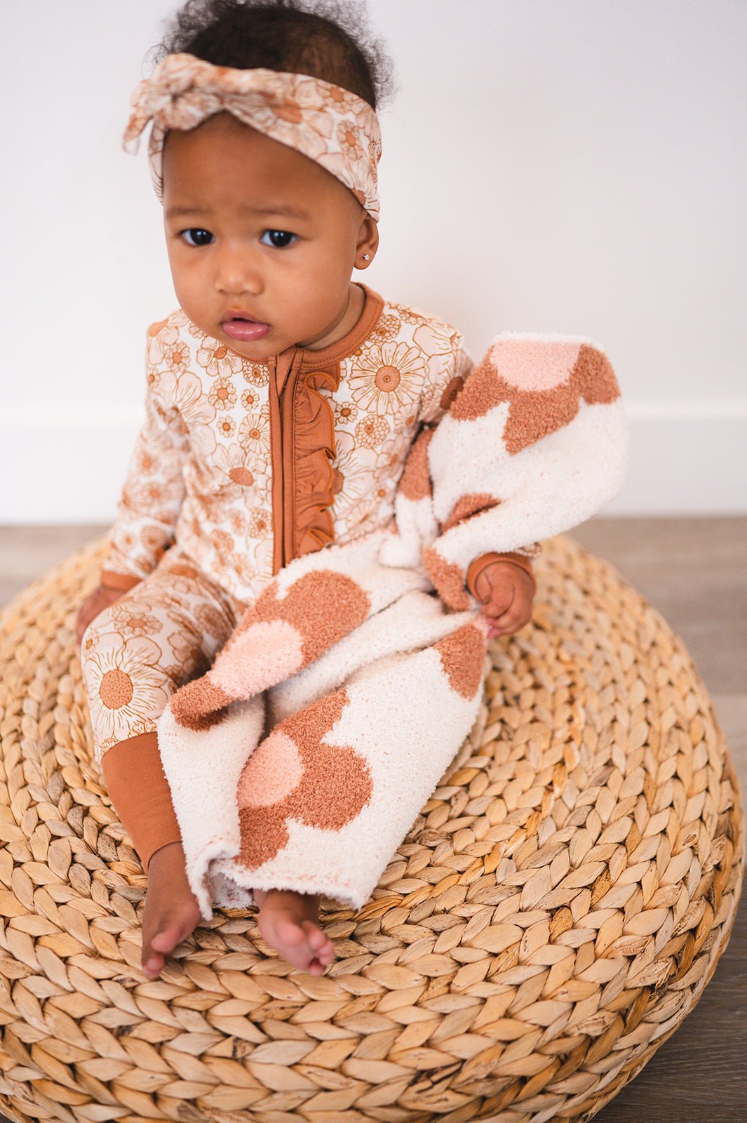 Mini Blanket - Daisy Caramel/Pink - Harp Angel Boutique