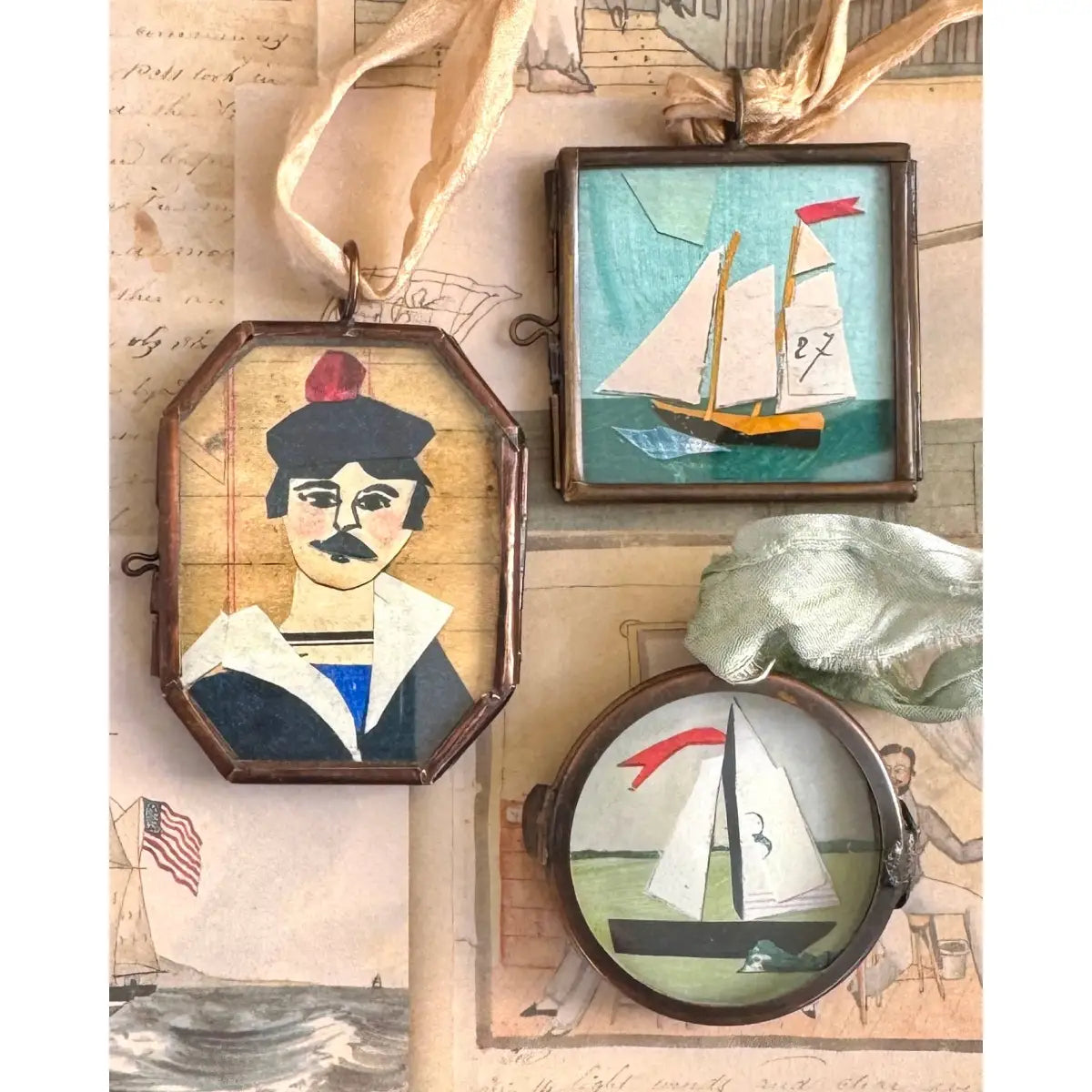 Miniature Art - Sail No. 8 - Small Locket - Maris Mirum