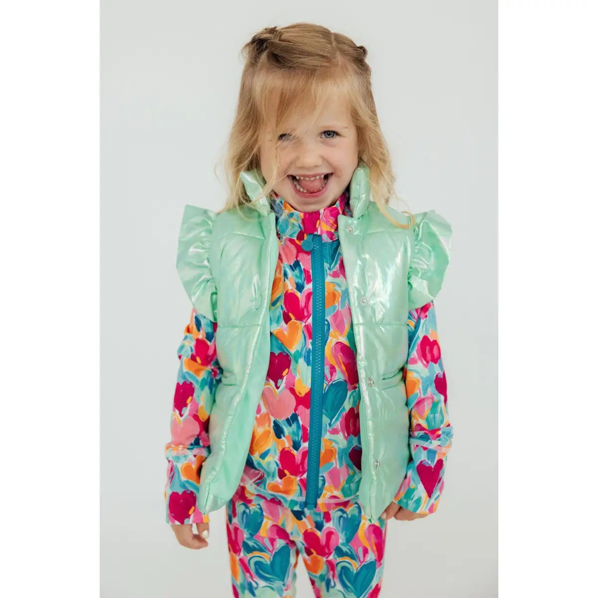 Mint Iridescent Puffer Vest - Mila & Rose ®