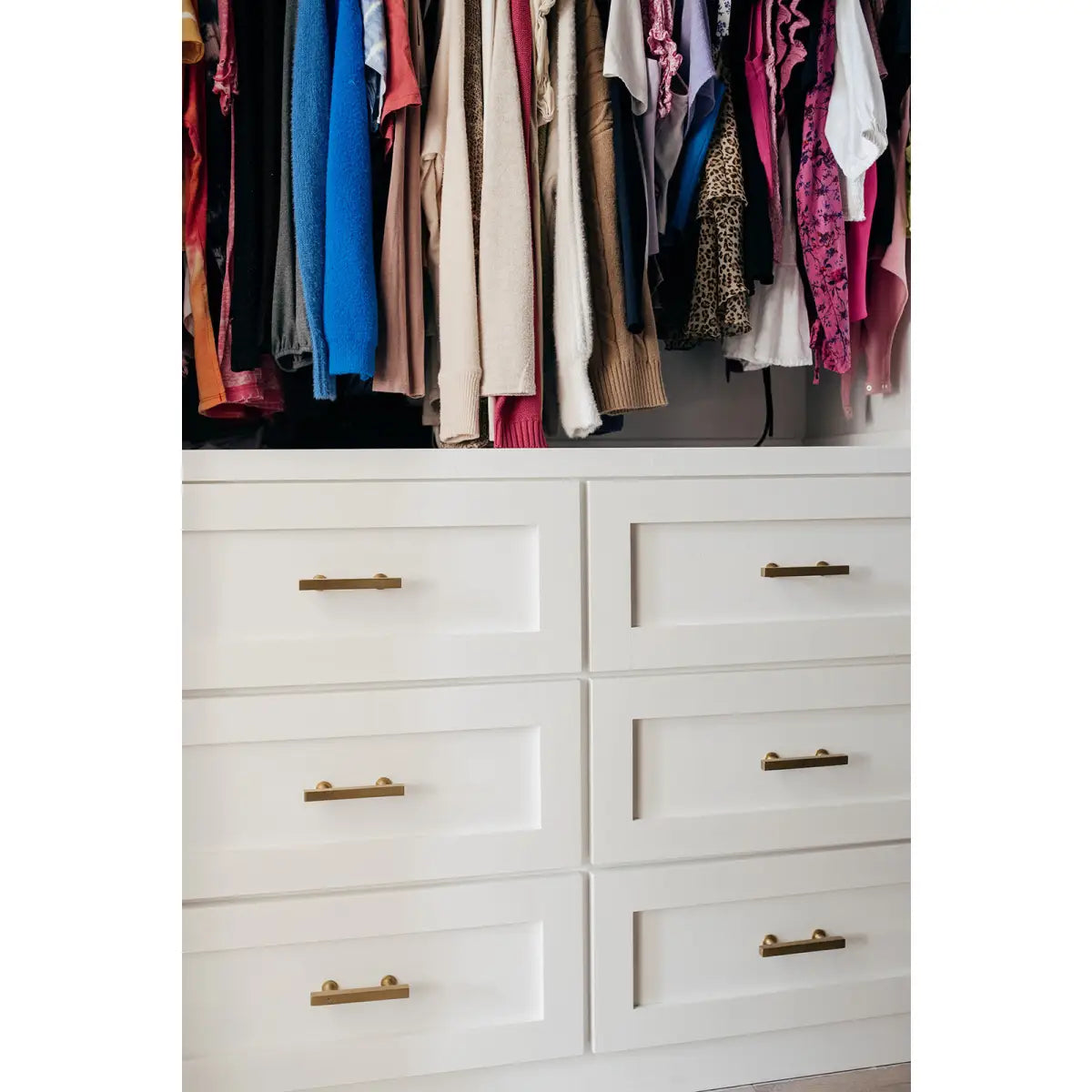 Modern Square Bar Cabinet Dresser Pull Brass - Ave Home