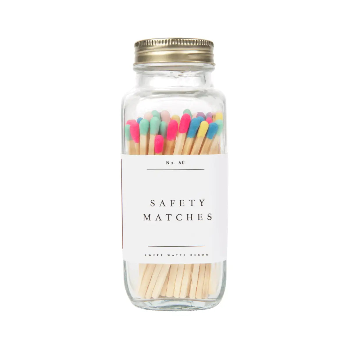 Multicolor Rainbow Safety Matches - 60 Count 3.75’’ - Sweet Water Decor